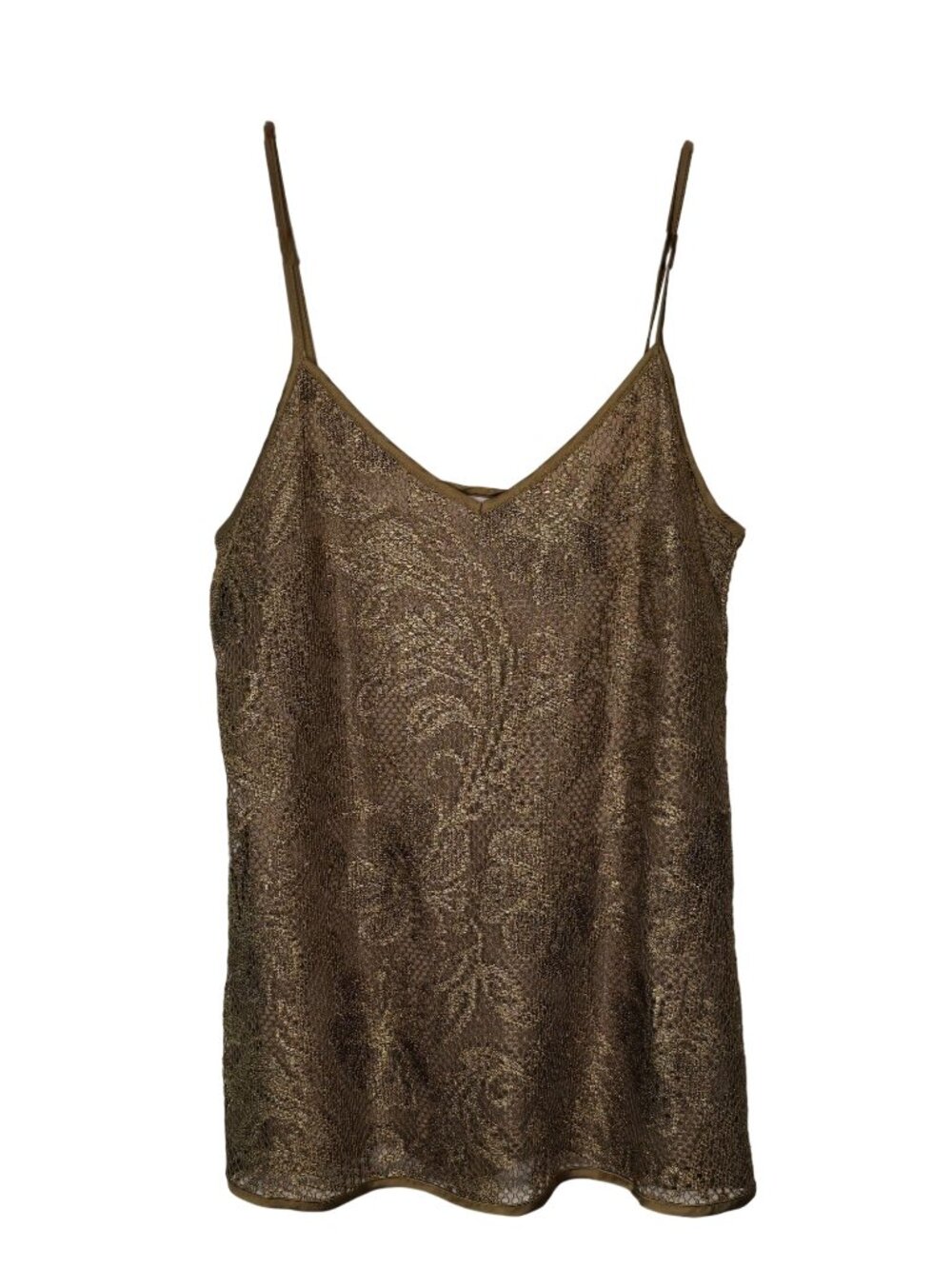Banana Republic Heritage Gold Lace Cami Tank Top Medium Lined